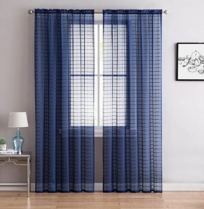 CURTAIN WANDA 54" X 84" SHEER NAVY ROD POCKET