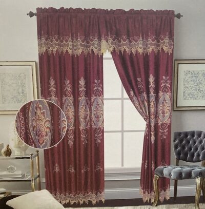 ELEANOR JACQUARD CURTAIN 84" WITH VALANCE - Image 2