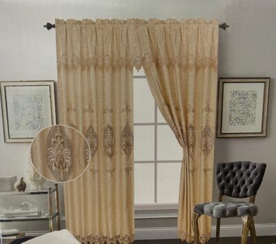 ELEANOR JACQUARD CURTAIN 84" WITH VALANCE - Image 3