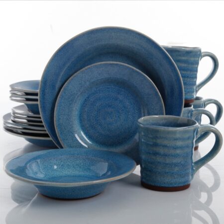 Elite Mariani Blue 16-Piece Dinnerware Set