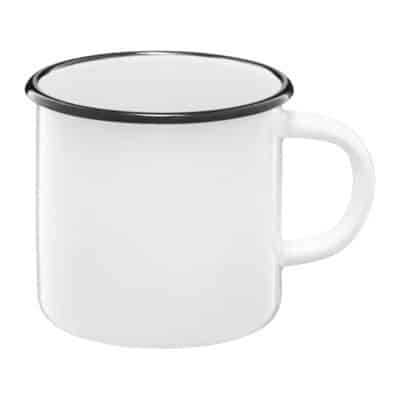 ENAMEL MUG 9CM CREAM AMBITION CAPACITY 0.5LITRES