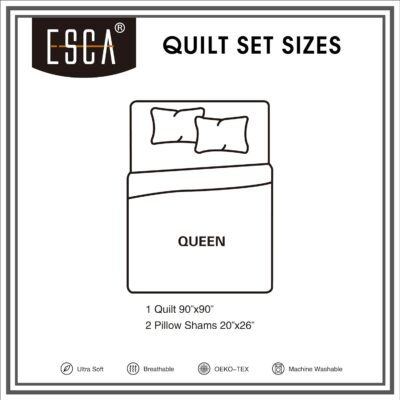 ESCA REVERSIBLE 3PC BEDSPREAD SET ZAKA QUEEN - Image 3