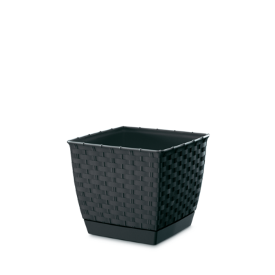 FLOWER POT RATTOLA SQUARE 190MM ANTHRACITE