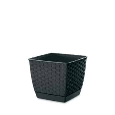 FLOWER POT RATTOLA SQUARE 190MM ANTHRACITE - Image 2