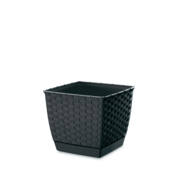 FLOWER POT RATTOLA SQUARE 250MM ANTHRACITE