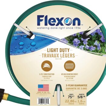 GARDEN HOSE 5/8" 75FT FLEXON LIGHTWEIGHT DUTY