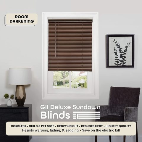 GII CORDLESS DELUXE SUNDOWN DARKENING BLIND 34X64 - Image 2