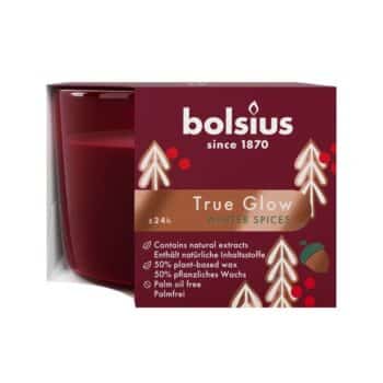 GLASS MEDIUM TRUE GLOW CANDLE 63/90 WINTER SPICES