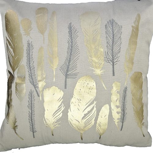 GOLD FEATHER PILLOW 18X18"