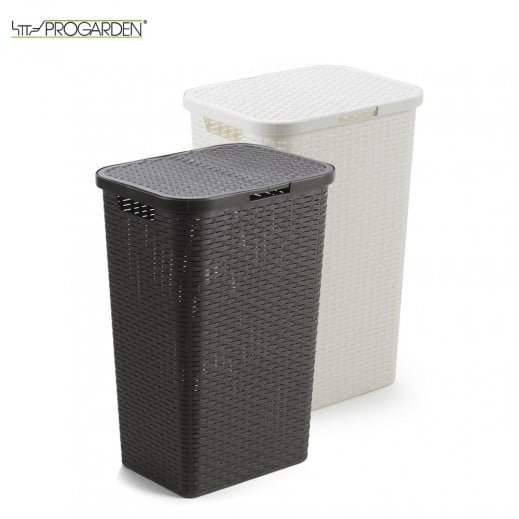 ROMEO PLASTIC RATTAN-LOOK HAMPER