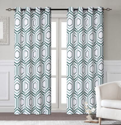 HEXAGON BLACK OUT CURTAIN 54"X84"
