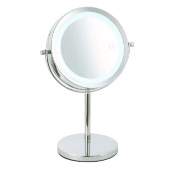 HOME BASICS CHROME COSMETIC MIRROR WITH LED