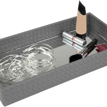 Home Basics Decorative Vanity Tray with Mirror