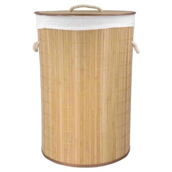 HOME BASICS NATURAL BAMBOO HAMPER