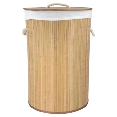 HOME BASICS NATURAL BAMBOO HAMPER