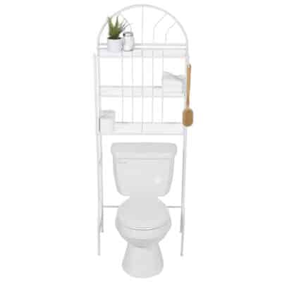 HOME BASICS WHITE OVER TOILET SPACE SAVER