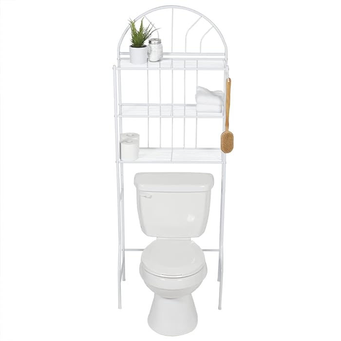 HOME BASICS WHITE OVER TOILET SPACE SAVER Antigua Home & Garden Centre