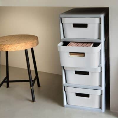 INFINITY DRAWER SET 4X10L WHITE/GREY CURVER - Image 2