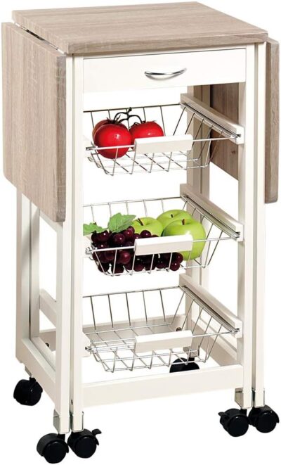 KESPER KITCHEN TROLLEY WITH FOLDABLE WORKTOPS - Image 2