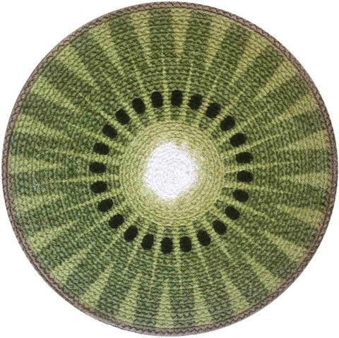 Kiwi Fruit Print 15" Round Braided Round Placemat - Image 2