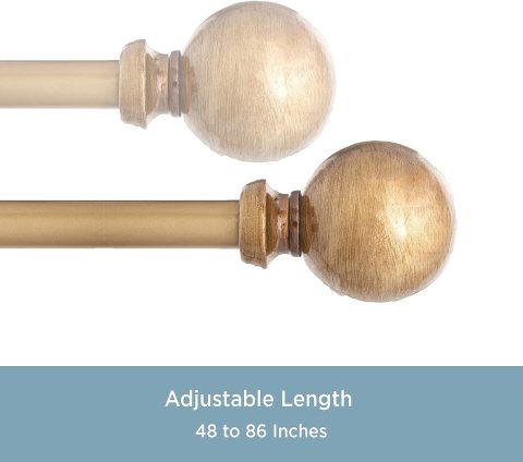 48-86 NEWBURY 5/8 CURTAIN ROD - BRUSHED BRASS