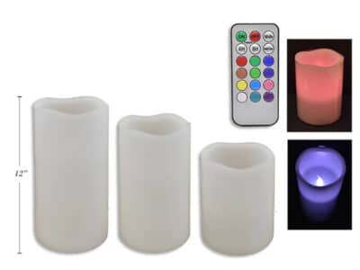 LED COLOUR CHANGING CANDLE W/REMOTE