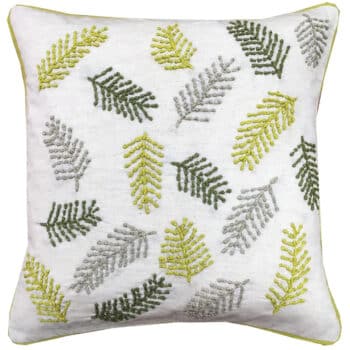 MANILA LEAVES EMBROIDERY CUSHION 18X18"