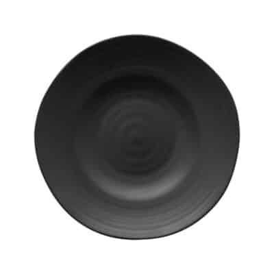 MELAMINE 9" ROUND PLATE BLACK SATIN