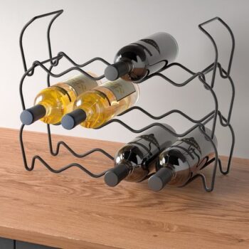 METALTEX STACKABLE 12 BOTTLE WINE RACK LAVA
