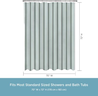 MID-WEIGHT PEVA SHOWER CURTAIN LINER SIMPLE STRIPE - Image 2