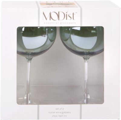MODIST SET OF 2 21OZ SAGE LUSTRE BALLON WINE GLASS - Image 2