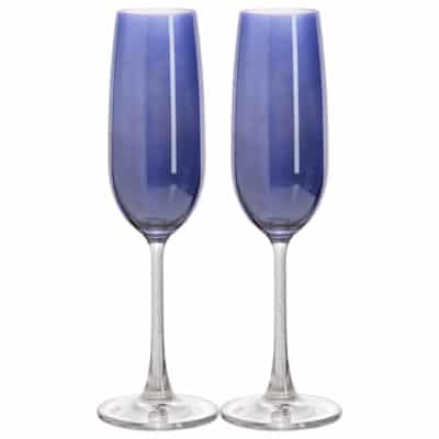 MODIST SET OF 2  7OZ COBALT LUST CHAMPAGNE FLUTE