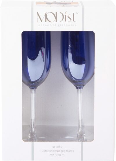 MODIST SET OF 2  7OZ COBALT LUST CHAMPAGNE FLUTE - Image 2