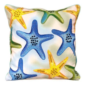 MULTICOLOUR STARFISH CUSHION PILLOW 18X18"