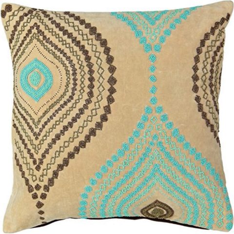 OGEE BEADED CUSHION 18X18"