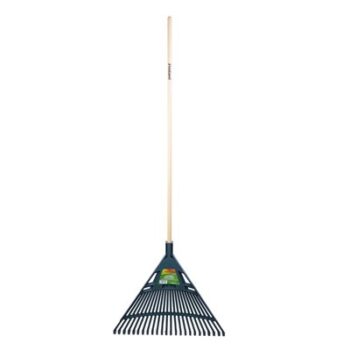 PLASTIC LEAF RAKE 24" W/ WOOD HANDLE PROYARD