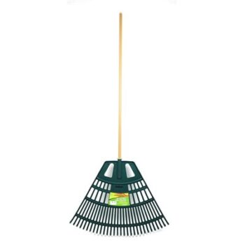 PLASTIC LEAF RAKE 30" W/ WOOD HANDLE PROYARD