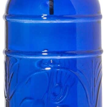 POUR & STORE BLUE EMBOSSED OIL&VIN BOTTLE 16.9OZ