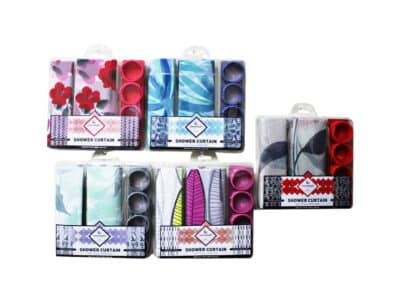 PRINTED SHOWER CURTAIN W/RINGS - Image 2