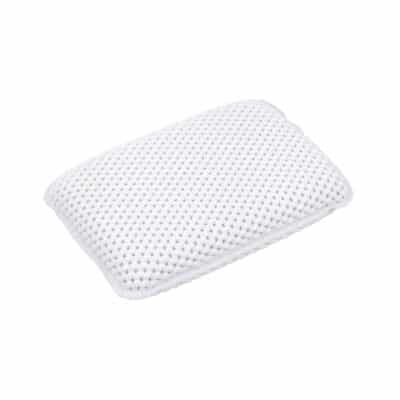 PVC BATH PILLOW W/SUCTION CUPS WHITE