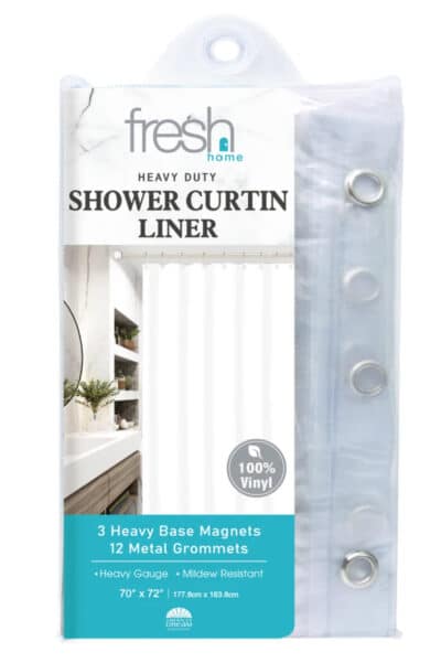 PVC SHOWER CURTAIN LINER CLEAR - Image 2