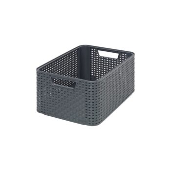 RATTAN STYLE BASKET ANTHRACITE CURVER