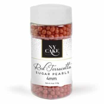 RED TERRACOTTA  SUGAR PEARLS 4MM