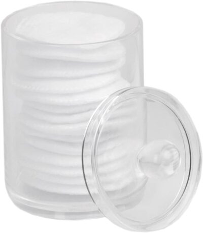 ROUND PLASTIC COTTON SWAB AND BALL HOLDER - CLEAR