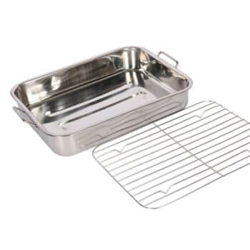S.S. ROASTING PAN W/RACK 35X28X6.5CM KITCHEN CRAFT