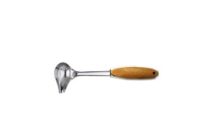 SAUCE SPOON 32CM S.S. W/BAMBOO HANDLE
