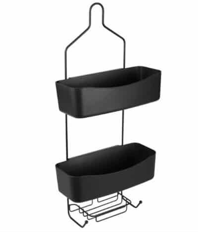 SHOWER CADDY WITH BLACK BASKETS