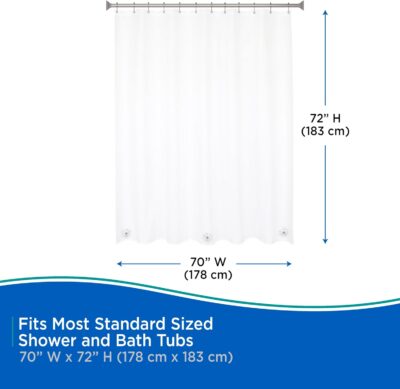 SHOWER CURTAIN LINER PEVA LT MEDIUM WEIGHT CLEAR - Image 3