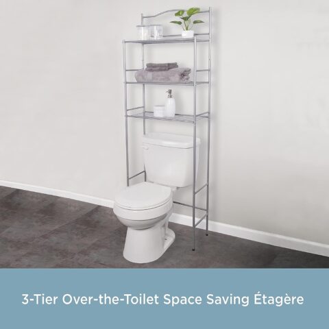 KENNEY SPACE SAVER ETAGERE- POLISHED PEWTER