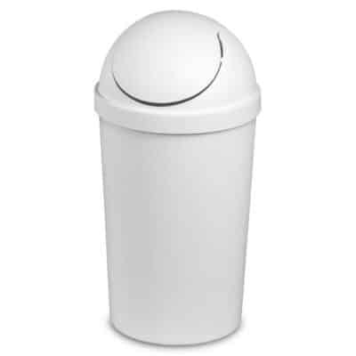 STERILITE 12 QUART SWINGTOP WASTEBASKET - WHITE